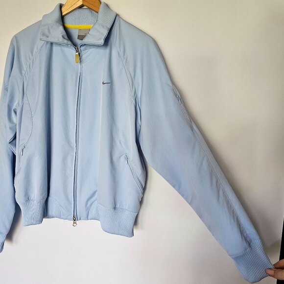 Nike Full-Zip Jacket Size XL Light Blue Chest Swoop Preppy Athletic Athleisure - Picture 11 of 15